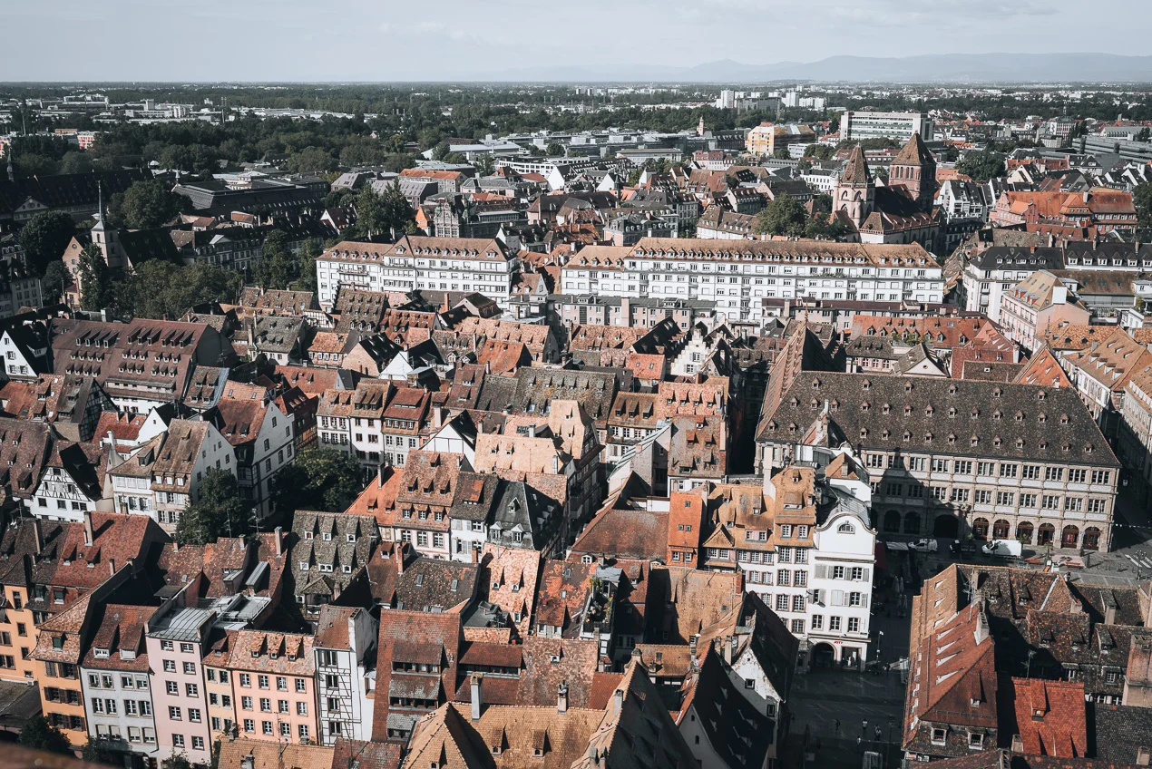 view from the top platform of the strasbourg cathedral